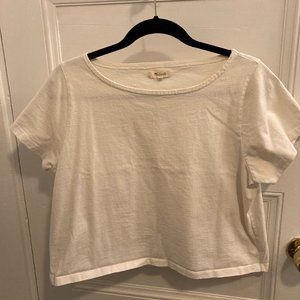 Madewell white boxy crop tee